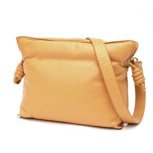 Loewe Puffer Flamenco Clutch Shoulder Bag Leather Camel